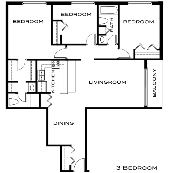 apartment floor plans 3 bedroom. 3 bedroom